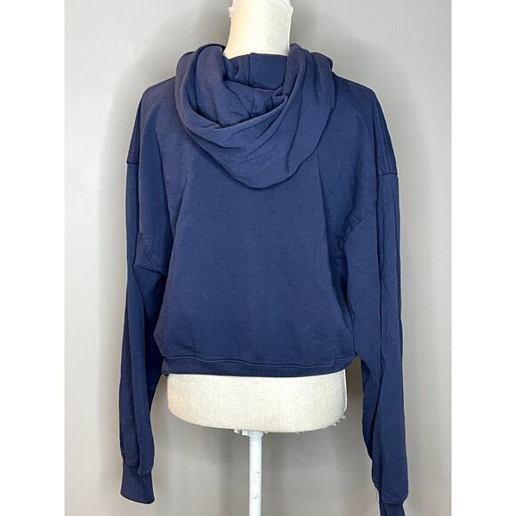 SPORTY & RICH Navy Wellness Cropped Ivy Hoodie Medium - Picture 6 of 9